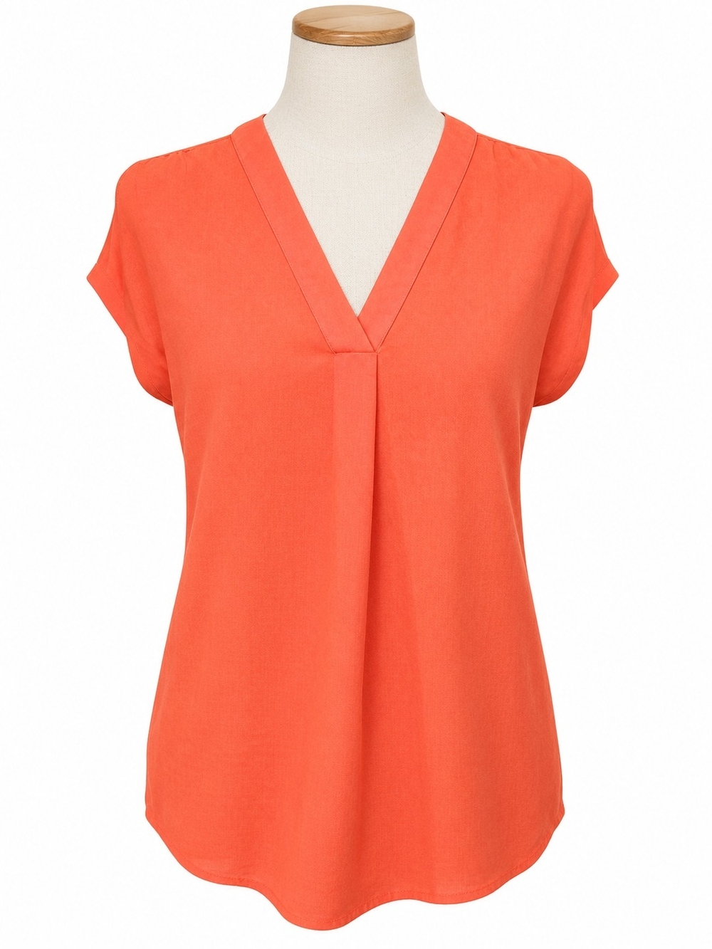 Banana Republic Women’s M Coral Orange V-Neck Short Sleeve Blouse